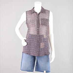 Liz Claiborne Sleeveless Semi Sheer Sleeveless Top Women's Small